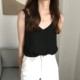 Black chiffon suspender vest for women's suit with inner wear summer thin style outer wear design niche sleeveless base top