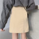 Large -size retro light core skirt autumn and winter split A -line skirt High -pocket hip is thin, a thin skirt fat mm tide