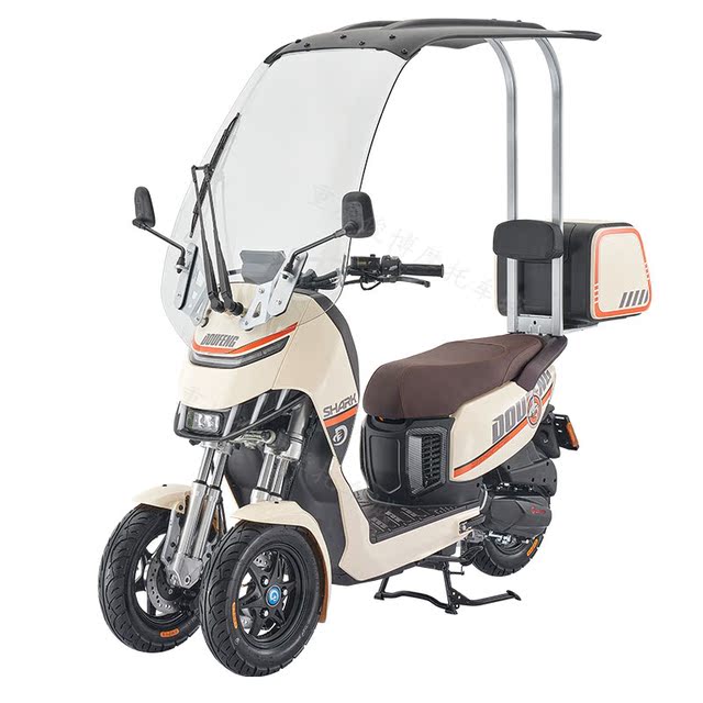 
Doufenglongshark S1 110 inverted three-wheeled fuel motorcycle electric tricycle assisted scooter with shed to be registered