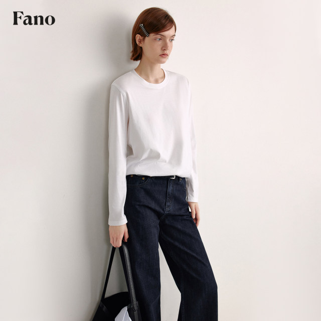 Fan Luo Fano versatile loose round neck cool long-sleeved T-shirt for women