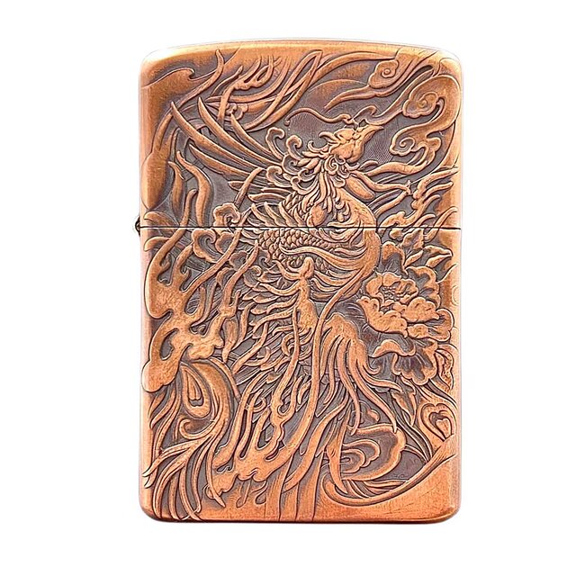Zorro 902s full set of copper armor kerosene lighter laser relief old men's personality retro gift
