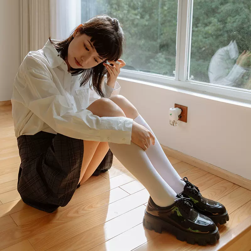 靴下物jk袜子女夏季薄款白丝袜子天鹅绒黑丝小腿袜