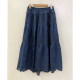 2025 spring and summer new linen white skirt for women with heavy industry embroidered zipper waist mid-length sweet fairy-like versatile