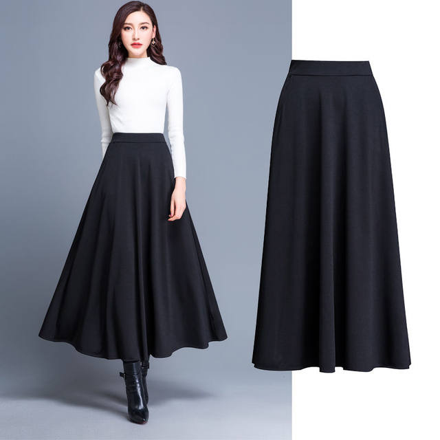 Summer new half -body long skirt high -waisted high -waisted skirt feminine large size skirt A -line skirt
