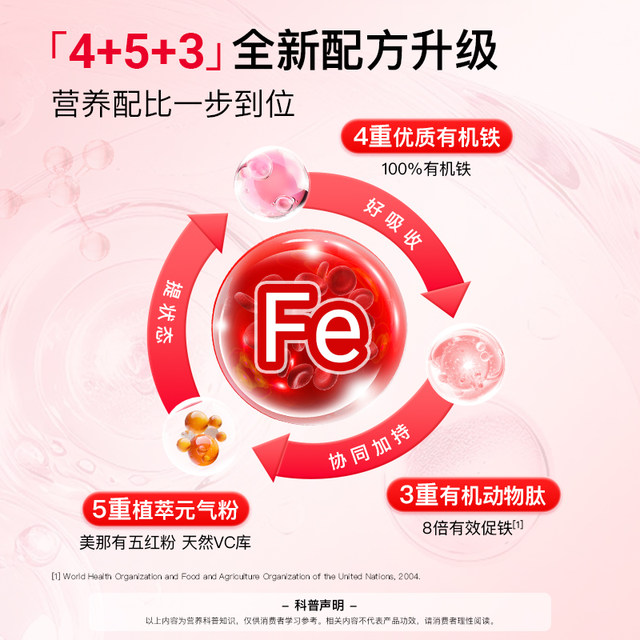 Minayo Iron-rich Gummies Vitality Iron Women's Qi and Blood Iron Supplement Iron-Containing Gummies for Pregnant Women During Pregnancy with Organic Iron Elements