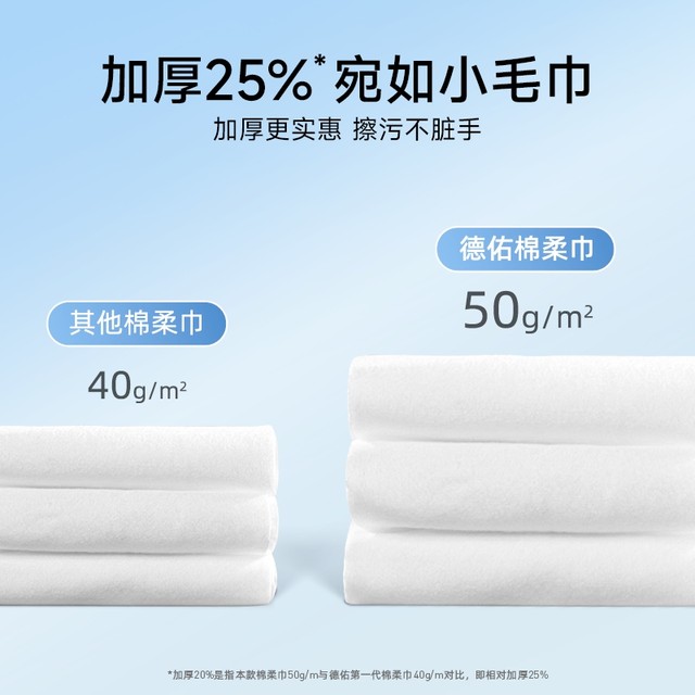 Deyou baby cotton soft towel 100% cotton special dry and wet dual-use disposable face cleansing towel for newborns