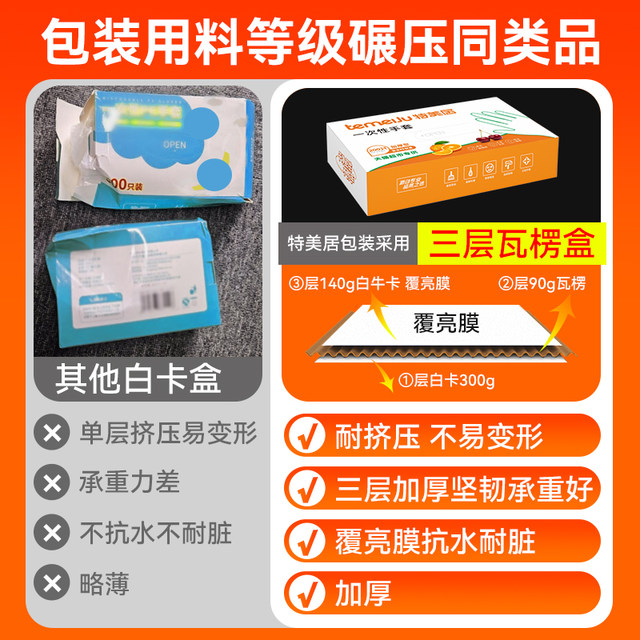 Temeiju disposable gloves thickened food contact gloves housework cleaning catering kitchen crayfish gloves