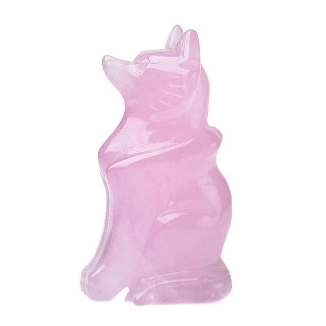 Natural pink crystal fox ornaments size single men and women bedroom office desktop decoration creative gifts