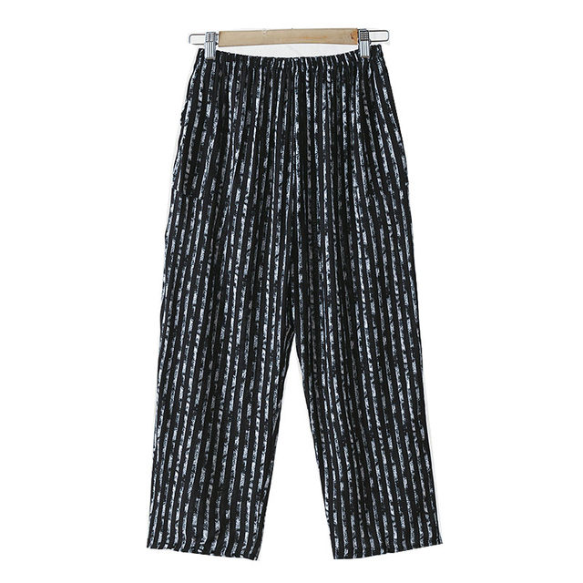 Thin style of middle-aged and elderly artificial cotton trousers large size loose casual old lady wearing pants mother cotton silk pajama pants summer
