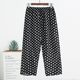 Thin style of middle-aged and elderly artificial cotton trousers large size loose casual old lady wearing pants mother cotton silk pajama pants summer