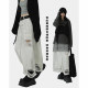 STILLYOU retro wasteland style old dirty ink splash white denim skirt women's ripped bristled midi skirt