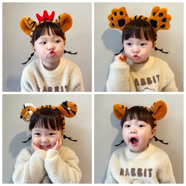 Cute tiger headband headband cos little tiger ear headband cartoon animal hairpin female hair accessories performance props