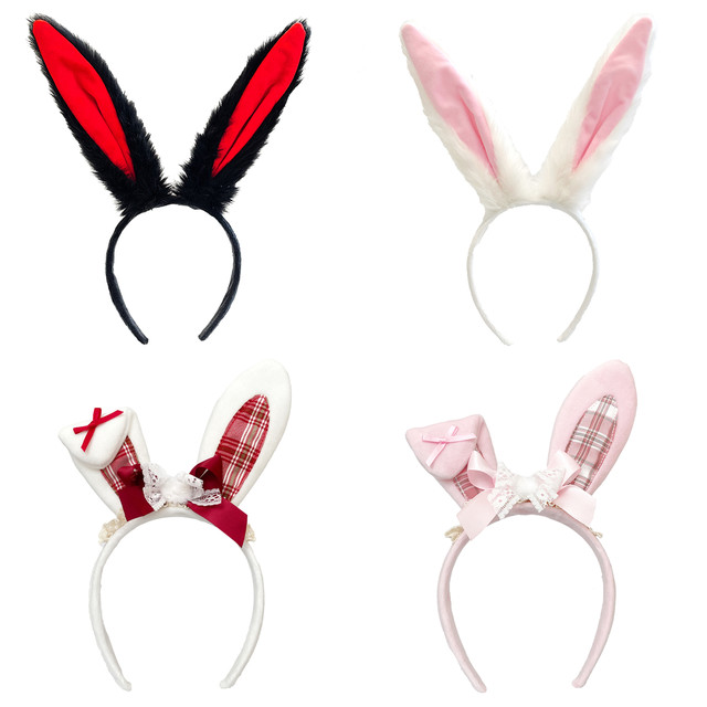 High-end rabbit ears hairband rabbit headdress cute princess rabbit face washing headband hair card adult children's hair accessories