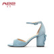 AEE/Love Women's Shoes Summer Sheepskin Polytic Stroke Black Rough Heaven High Heel Sandals Female 1617203023
