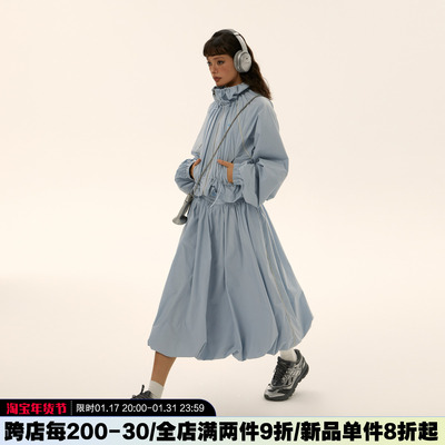 taobao agent Genuine autumn retro design jacket, pleated skirt, umbrella, set, American style, trend of season, drawstring