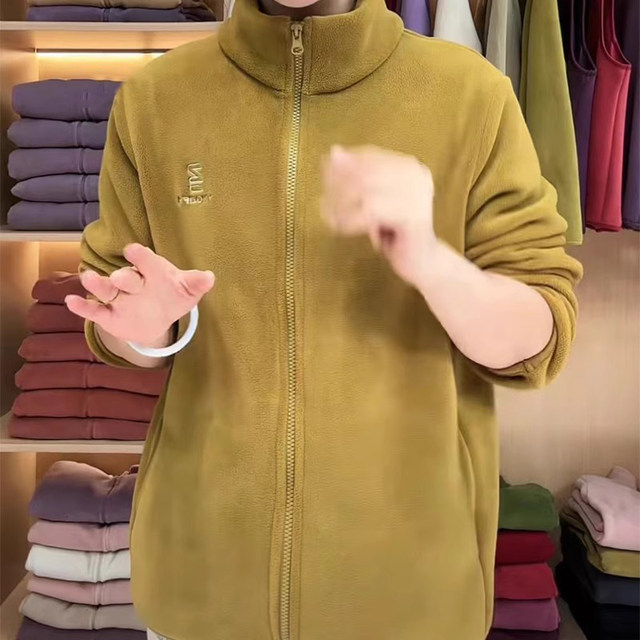 Middle-aged and elderly people with velvet thickened 2024 autumn and winter fleece jacket casual sports fleece sweatshirt mother outfit warm women
