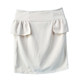 104 Pure color ruffled skirt 71289 High -waisted slimming after the zipper spring and autumn temperament versatile hip skirt
