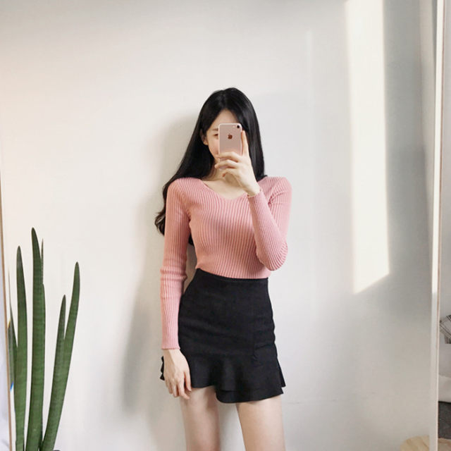 Fishtail skirt 2017 new autumn and winter women's ruffle hip skirt suede short skirt elastic one-step skirt flower bud skirt