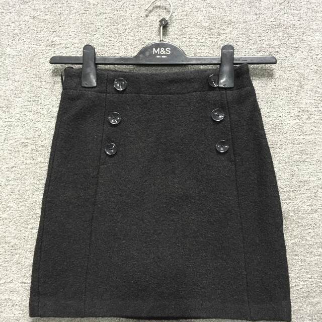 German single winter new product button decoration wool thick hip skirt short skirt women commuting leisure
