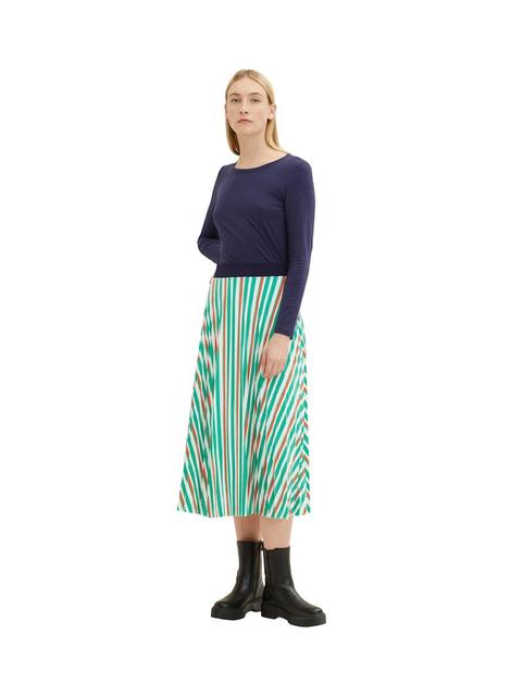 American single autumn and winter new product pleated elastic waist print flowing draped elegant commuter casual skirt for women