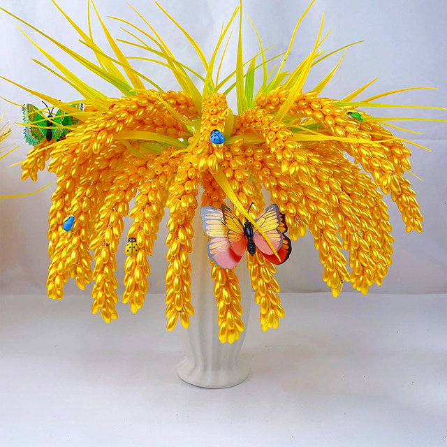 Earlier and wheat ears of the rice grain material bag handmade ornamental beam decoration DIY beaded woven bouquet
