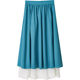 Oece retro skirt summer new women's French lace splicing skirt high-waisted midi skirt