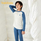 
Balabala boys autumn clothes and autumn pants suit autumn and winter thermal underwear warm velvet base pajamas color-blocking comfortable and skin-friendly
