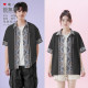 National style, national trend, Yi and Miao ethnic style totem traditional large-size short-sleeved shirt men's and women's clothing 0017 design without boundaries