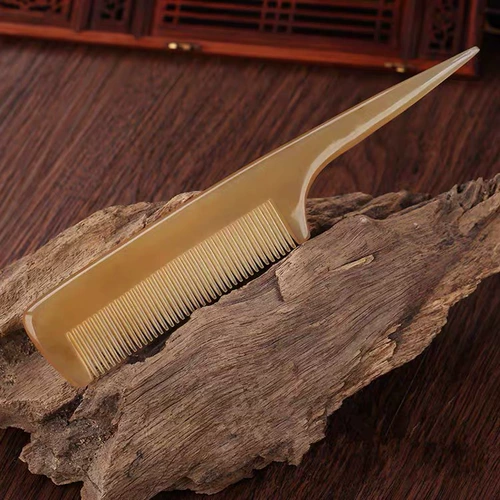 Натуральные коровьи рога расчесывают прическу, расчесывающие хлопковые рога, подстрекатели, выбирая волосы, разделяют дорогу, детская галстука расческа