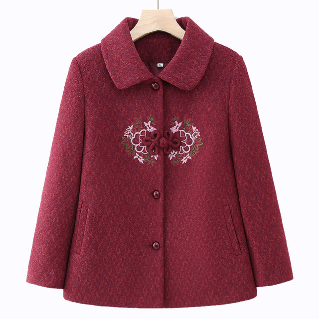 Elderly autumn and winter women's clothing plus velvet jacket 70 -year -old 80 mother pretend to be old lady Tangnian grandma spring autumn hair top
