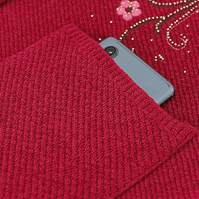 Middle-aged and elderly women's vest autumn and winter grandma sweater warm cardigan old lady horse clip plus velvet mother vest