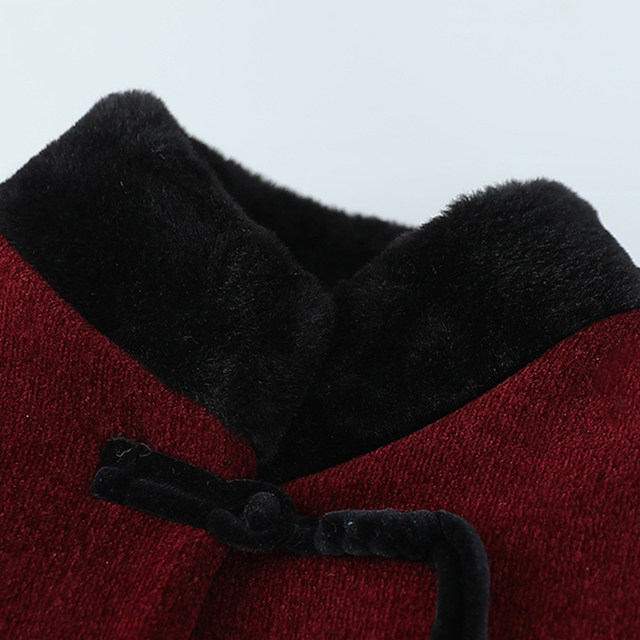 Grandma's winter clothes cotton coat, middle-aged and elderly cotton clothes, mother's cotton jacket, plus velvet thickened jacket, old lady's large-size clothes
