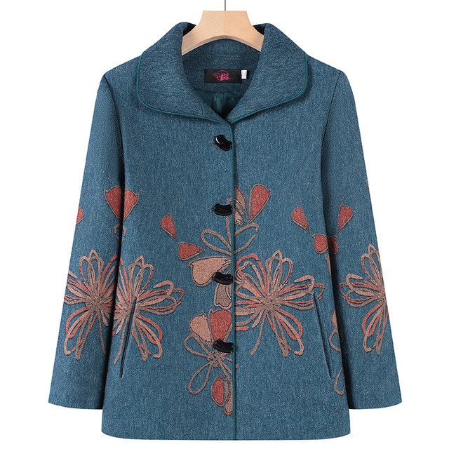 Grandma's Spring and Autumn Coat Old Lady's Winter Clothes Plush Clothes Middle-aged and Elderly Mothers 607080 Years Old Warm Woolen Clothes
