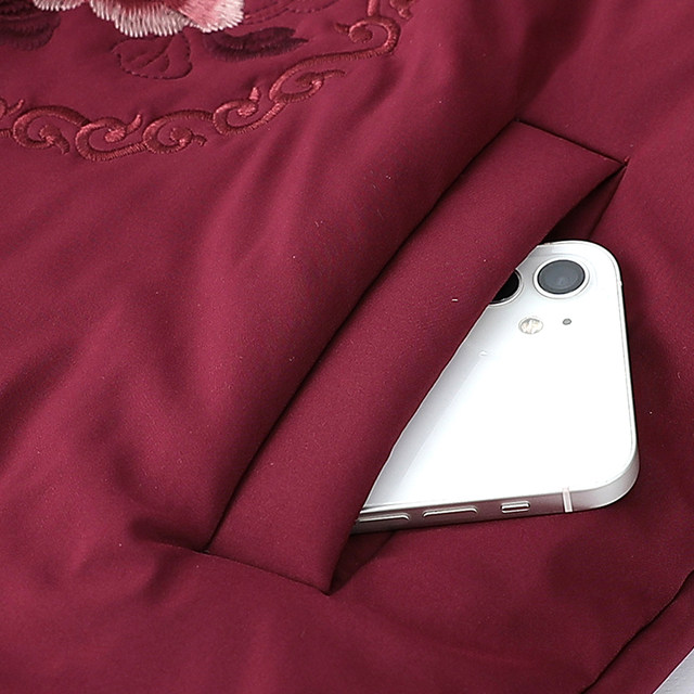 Middle-aged and elderly women's cotton-padded clothes, grandma's winter coat, mother's winter short cotton-padded jacket, old lady's warm and velvet cotton-padded coat