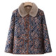 Mom's autumn and winter clothing, light and thin cotton-padded coat, velvet warm cotton coat, middle-aged and elderly women's clothing, grandma lapel cotton-padded jacket