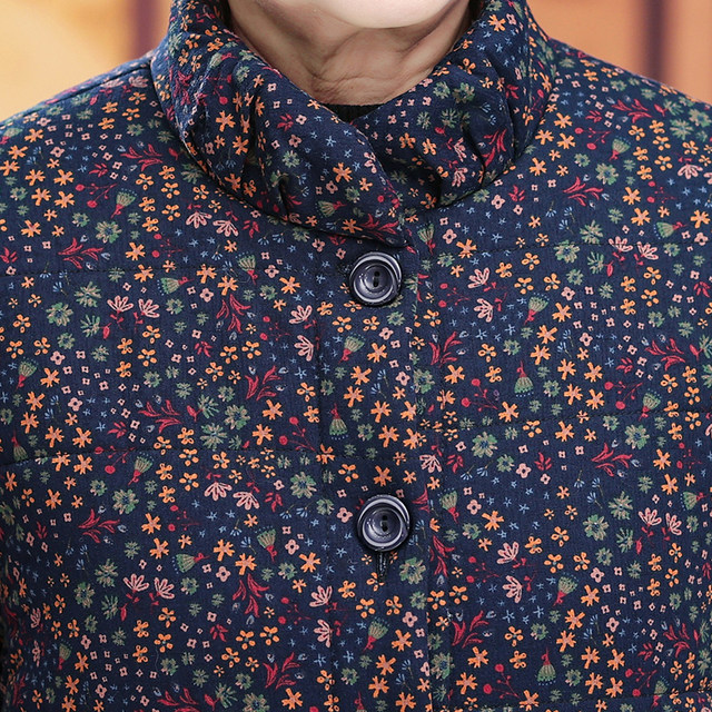 Grandma's winter dress plus velvet thick cotton jacket, elderly jacket, female mother, old lady, cotton coat, mother -in -law, warm cotton jacket
