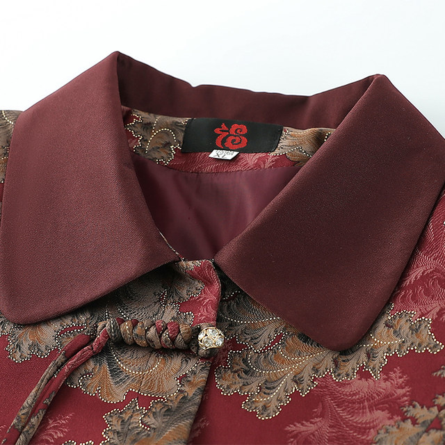 Middle-aged and elderly people spring jacket women's Chinese style thin grandma fashionable top mother lapel old lady spring and autumn clothes