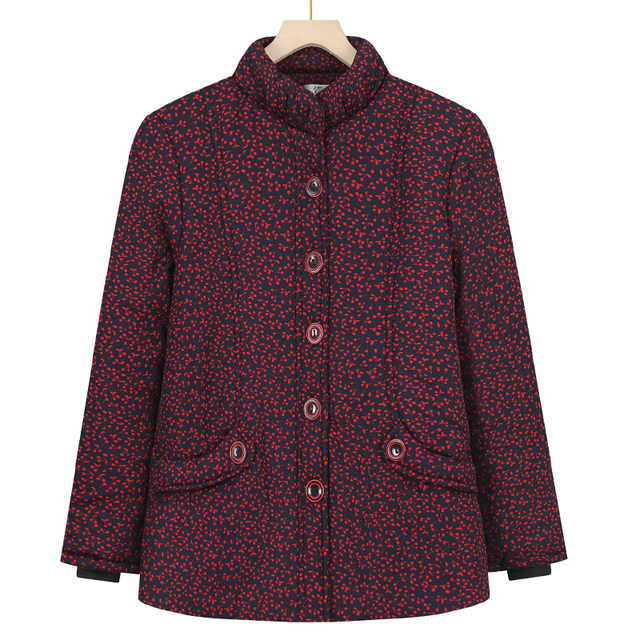 Grandma's winter cotton coat, 60 and 70 years old, middle-aged and elderly mother's winter coat, cotton-padded jacket, elderly lady's velvet thickened coat for women