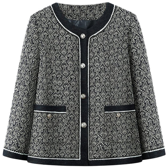 Plus size mother's coat new style noble clothes for middle-aged and elderly women spring and autumn short style small fragrant tops