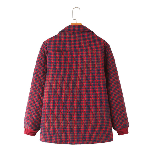 New autumn and winter cotton plaid coat for women with large size middle-aged and elderly fat mothers wear high-end cotton jackets
