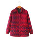 New autumn and winter cotton plaid coat for women with large size middle-aged and elderly fat mothers wear high-end cotton jackets
