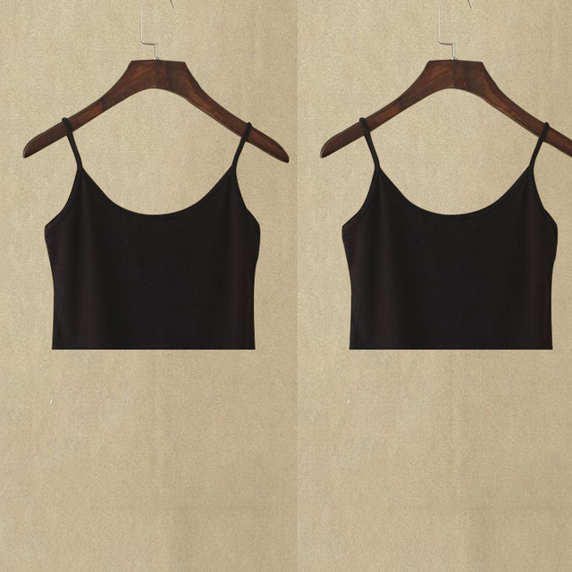 Pure color small suspender vest, female fine shoulder slimness, thin and versatile 1-2 pieces of summer women's student top bottom shirt
