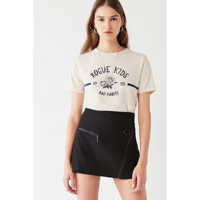 UO Original D Black/Red American Rock Street Waist Short Skirt A-line Mini Skirt Hot Girls High-waisted Boots Dress Slim