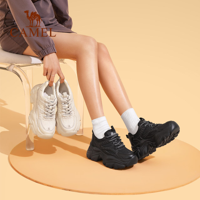 Camel dad shoes women's shoes 2025 autumn new breathable sneakers women's retro versatile thick-soled casual shoes