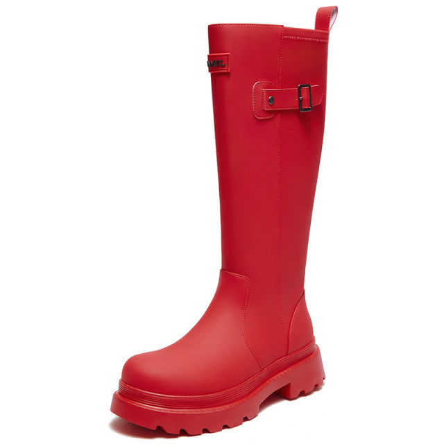 Camel sneakers women's rain boots pink high-value red rain boots outdoor shoes waterproof non-slip boots women