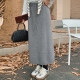 Large size women's casual and versatile skirt women's straight skirt 2024 winter fat mm loose hip-covering knitted skirt skirt

