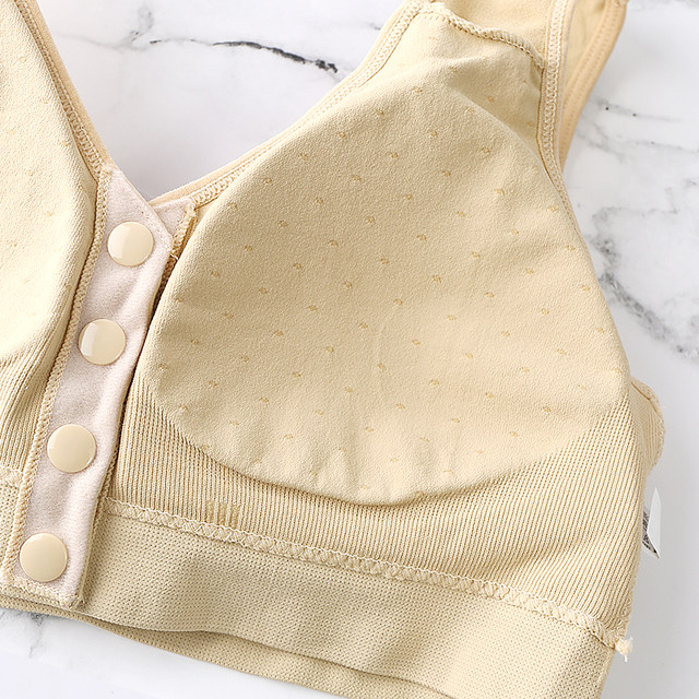 Mom underwear bra middle-aged women elderly women vest style front buckle large size 50 years old no steel ring large size bra