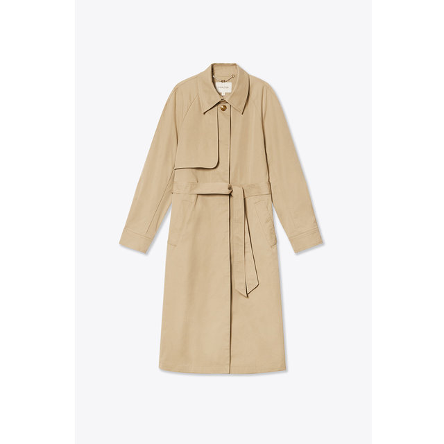 The poem specifically selects broad British retro solid color slimming mid-length versatile trench coat for women's 2025 spring new style