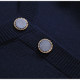 Beads loose and slimming two-piece set of round neck buttons layered vest 2024 autumn long-sleeved women's knitted sweater F687