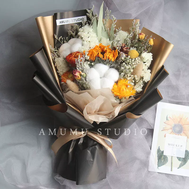 向日葵乾燥花禮盒木棉花畢業情人節女友禮物生日送閨蜜森系 向日葵乾燥花禮盒木棉花畢業情人節女友禮物生日送閨蜜森系